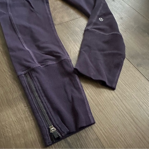 Lululemon Rebel Runner Crop Black Grape Wee Stripe Heathered - Size 4 - Picture 10 of 15